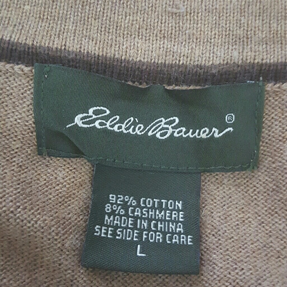 Eddie Bauer men sweater polo cashmere blend size L - Picture 5 of 5